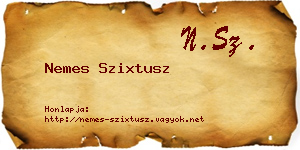 Nemes Szixtusz névjegykártya